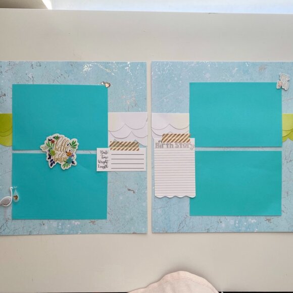 12x12 Baby Boy Premade Scrapbook, Baby Shower Gift, Gift for New Mom - Picture 6 of 14